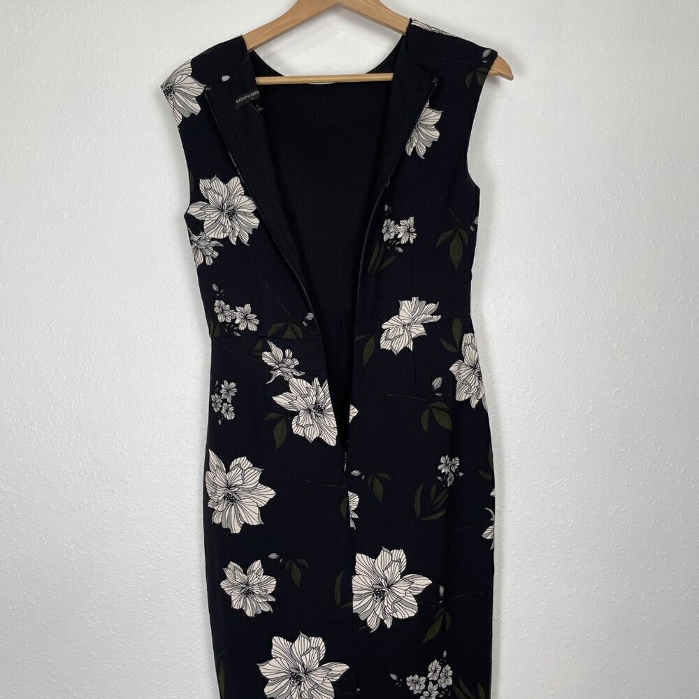 Banana Republic Black and White Floral Sheath Dress Size 0 Cap Sleeves - Picture 8 of 10